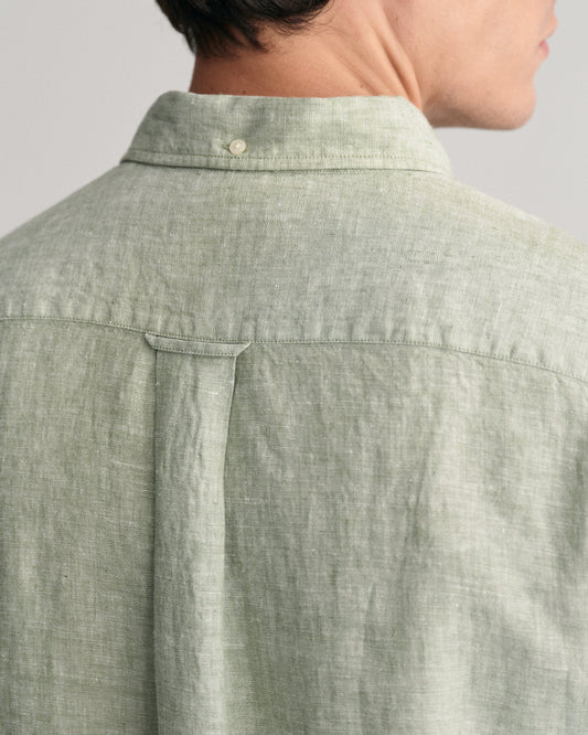 Groen linnen regular fit hemd Gant - 3240102/362