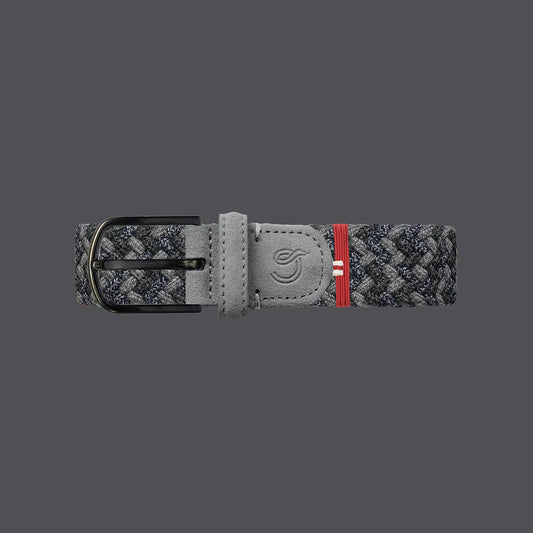 Blue grey multicolor suede wool effect elastic woven belt La Boucle - Glasgow