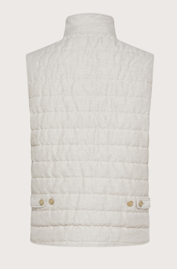 Off white cotton linnen bodywarmer Seventy - GT0131/010