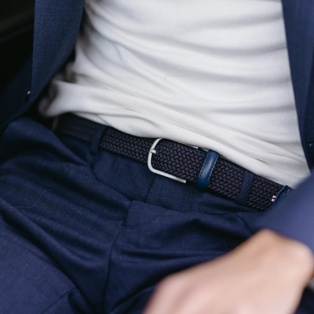 Navy cotton elastic belt La Boucle - Gstaad