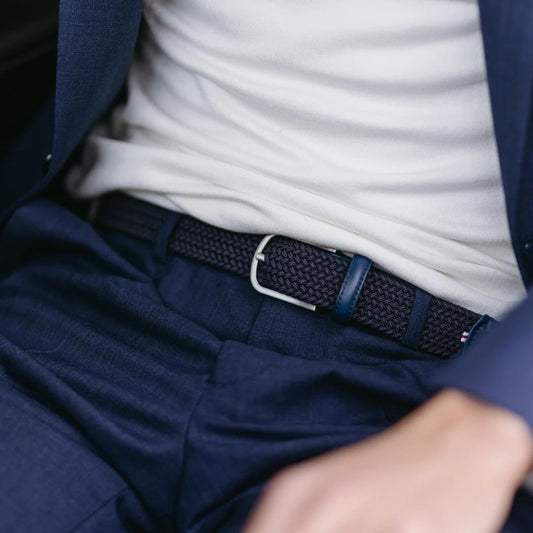 Navy katoenen elastische riem La Boucle - Gstaad