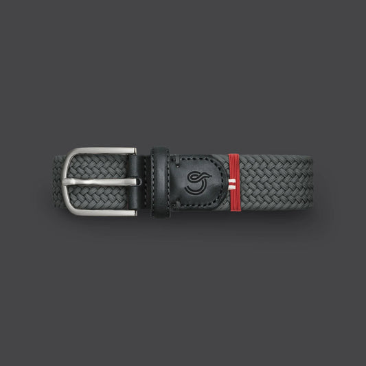 Dark grey cotton elastic woven belt La Boucle - 100975 Harvard