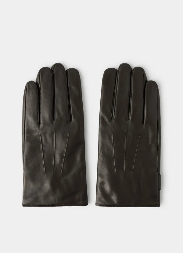 Brown leather gloves Hackett - HM400010/878