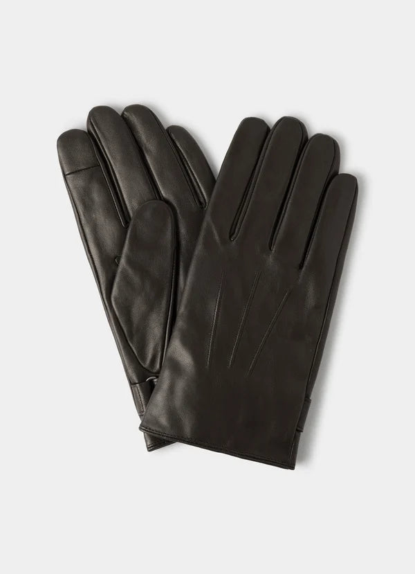 Brown leather gloves Hackett - HM400010/878