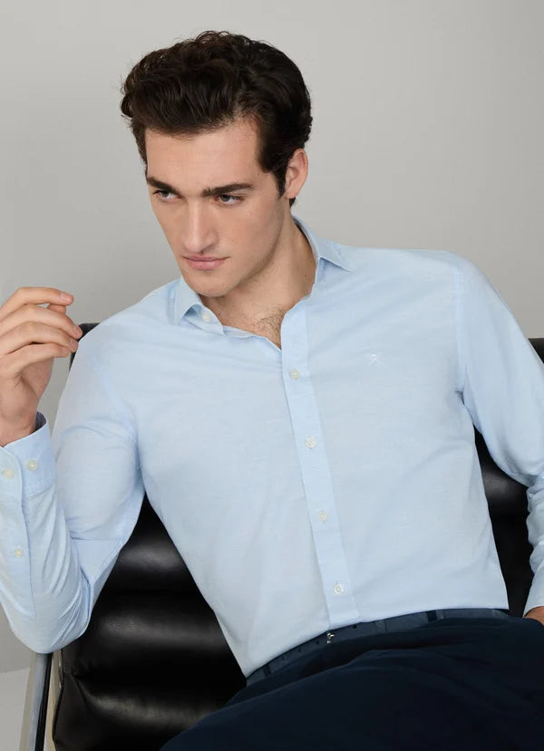 Lightblue  cotton slim fit shirt Hackett - HM3010419/551