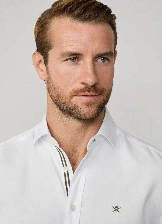 White flannel slim fit shirt Hackett - HM3010510/802