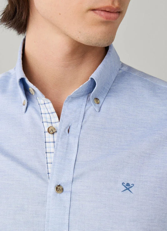Light blue cotton tailored fit shirt Hackett - HM3010855/501