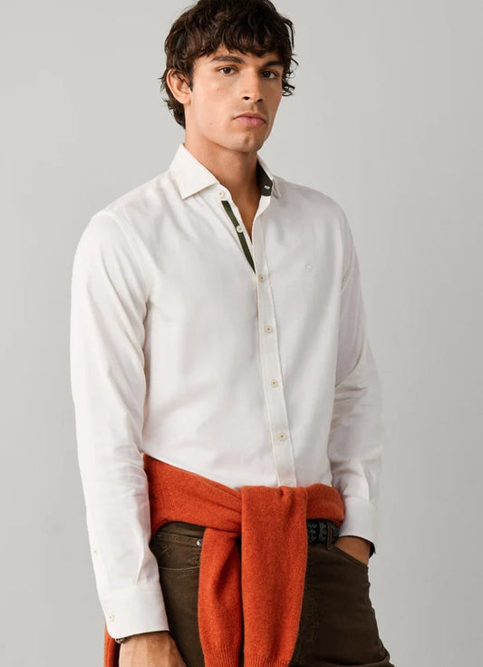White cotton tailored fit shirt Hackett - HM3010862/803