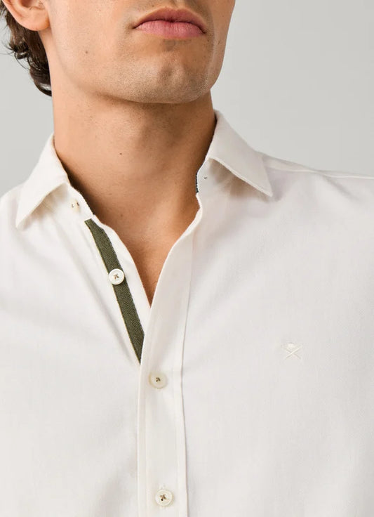 White cotton tailored fit shirt Hackett - HM3010862/803