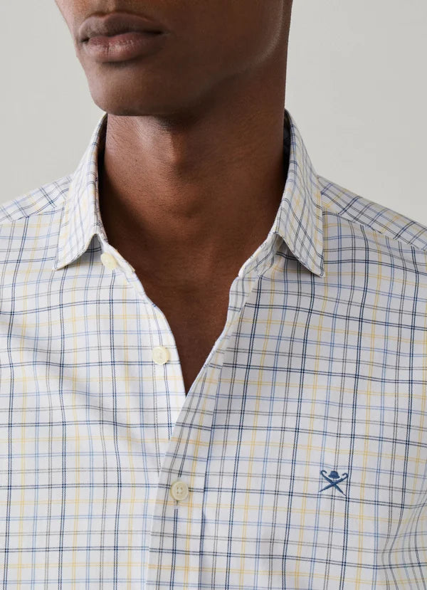 Yellow checkered cotton classic fit shirt Hackett - HM3010876