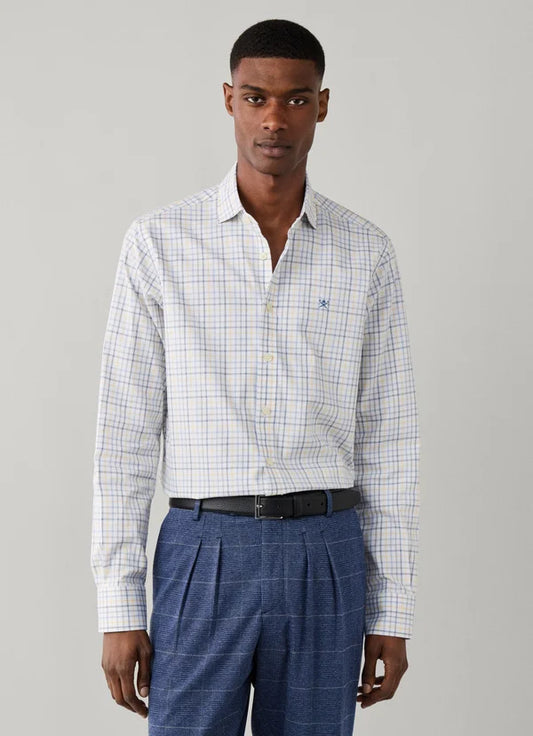 Geel geruit katoenen classic fit overhemd Hackett - HM3010876