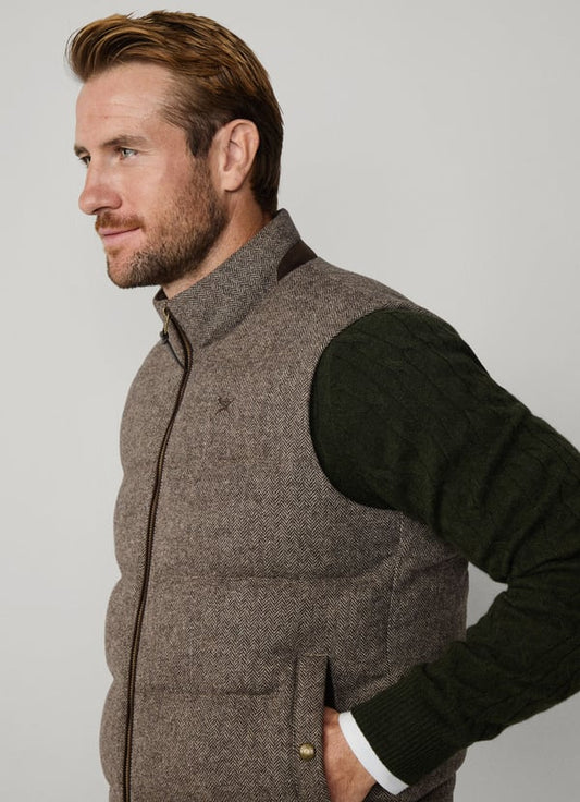 Brown herringbone bodywarmer Hackett - HM4000033/898