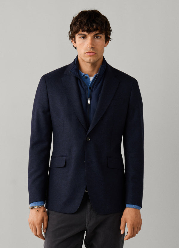 navy colbert met getailleerde pasvorm Hackett - HM4400210R/595