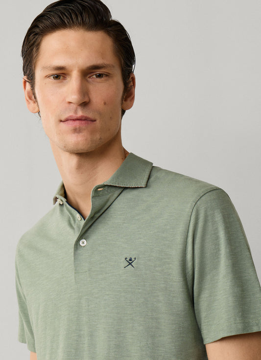 Khaki cotton linnen classic fit polo Hackett - HM5600127/621