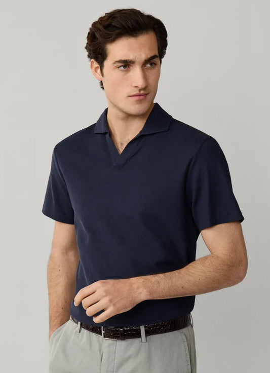 Navy structured cotton polo Hackett - HM5600129/584