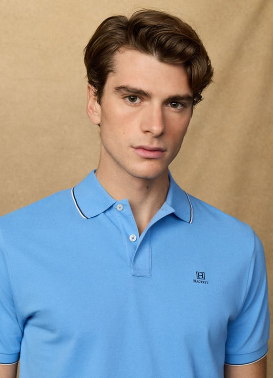 Blue cotton classic fit polo Hackett - HM5600136/545