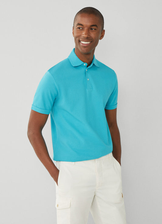 Turquoise cotton regular fit polo Hackett - HM563279/5EN