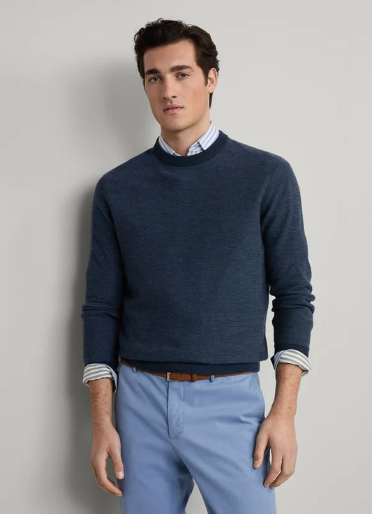 navy wollen trui met ronde hals Hackett - HM700059/559