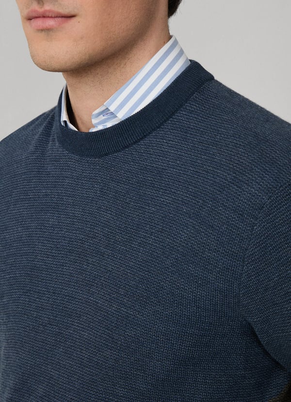 Navy woolen crew neck pullover Hackett - HM700059/559