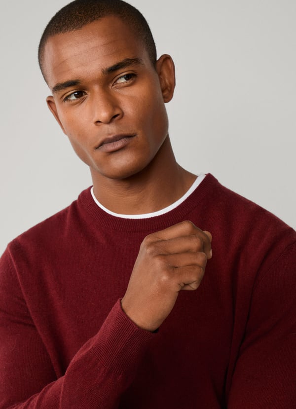 Burgundy crew neck pullover Hackett - HM700070/299