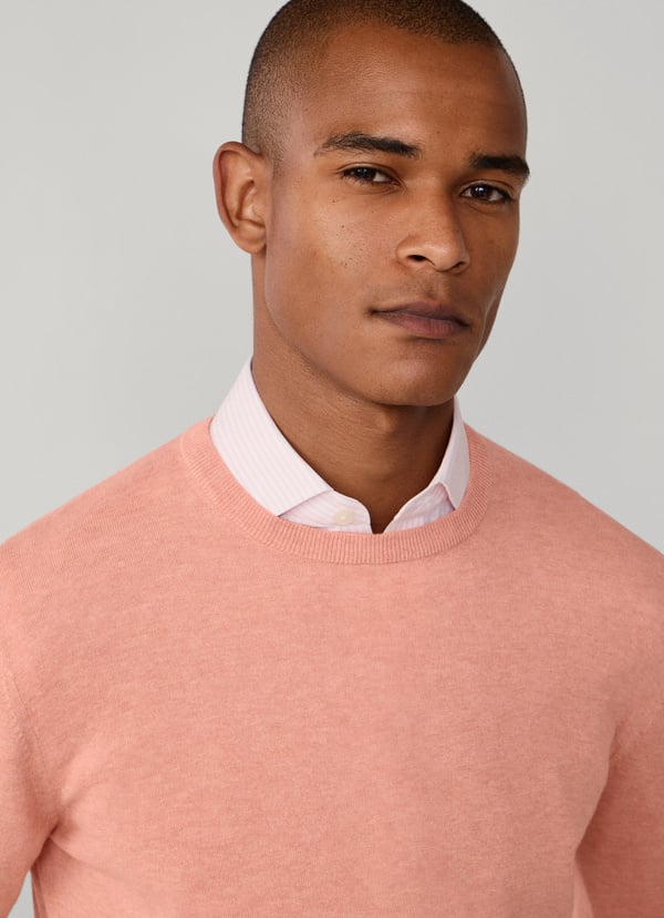 Coral cotton cashmere crew neck pullover Hackett - HM7000176/118