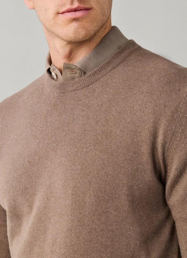 Dark beige crew neck pullover Hackett - HM7000242/816