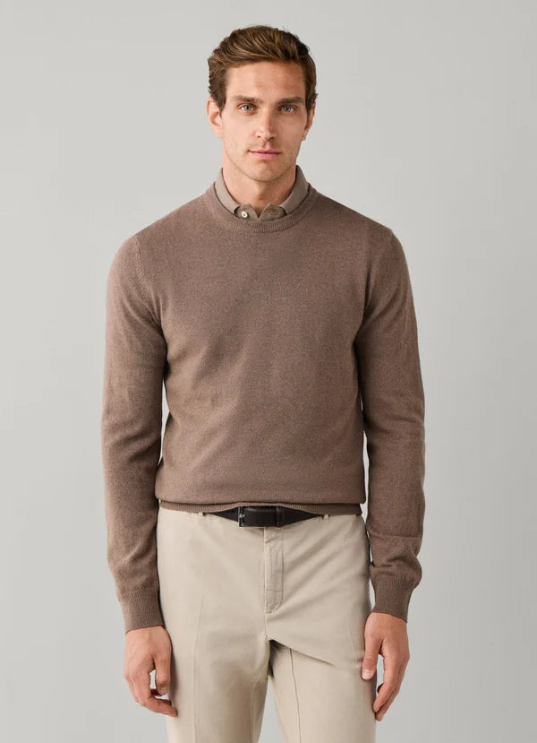 Dark beige crew neck pullover Hackett - HM7000242/816