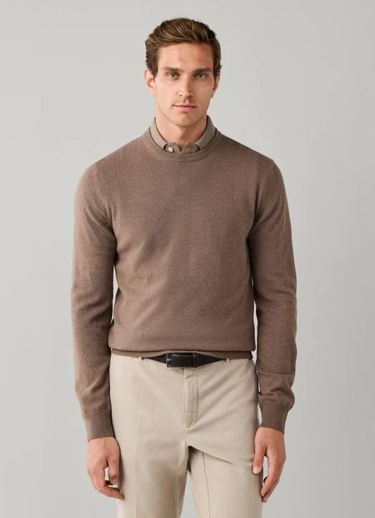 Dark beige crew neck pullover Hackett - HM7000242/816