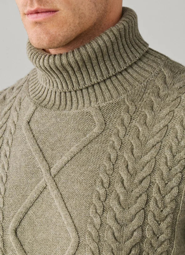 Green cable turtleneck pullover Hackett - HM7000289/788
