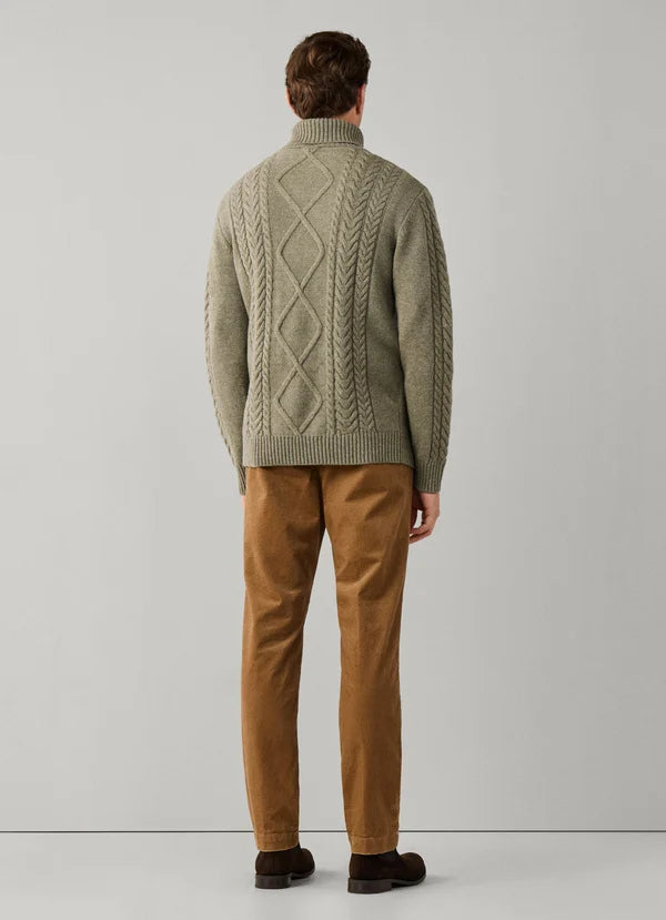 Green cable turtleneck pullover Hackett - HM7000289/788
