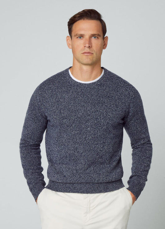 Blue woolen crew neck pullover Hackett - HM703027/5CY