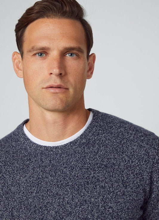 Blue woolen crew neck pullover Hackett - HM703027/5CY