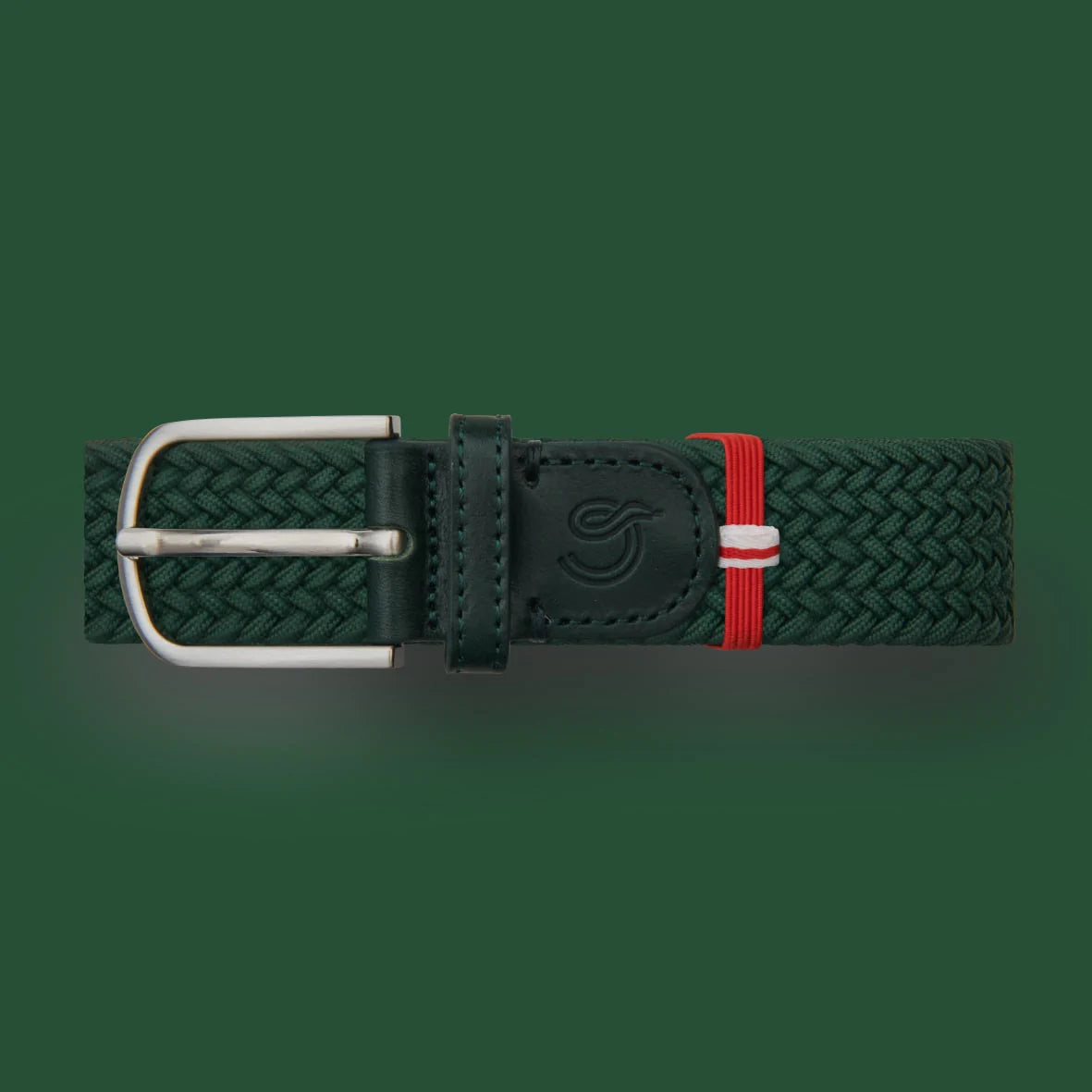 Taupe cotton elastic woven belt La Boucle - 100545 Verbier