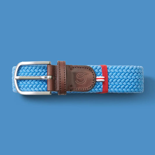 Light blue cotton elastic woven belt La Boucle - 100135 Montreal