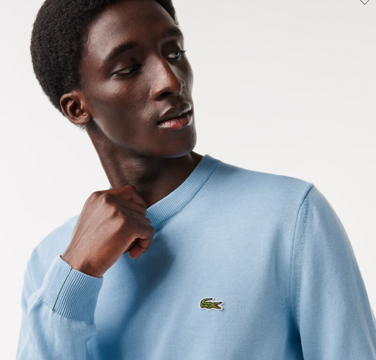 Light blue cotton crew neck pullover Lacoste - AH1985/HBP