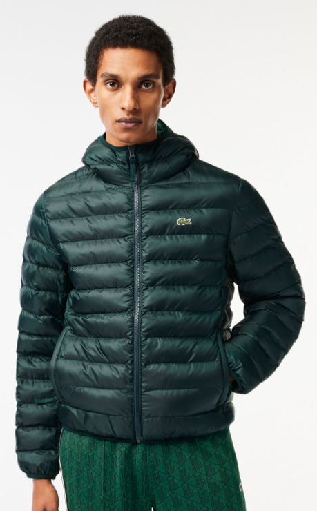 Groene licht gewatteerde parka Lacoste - BH0539/YZP
