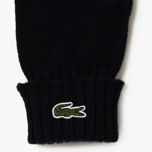 Black woolen gloves Lacoste - RV0452/031