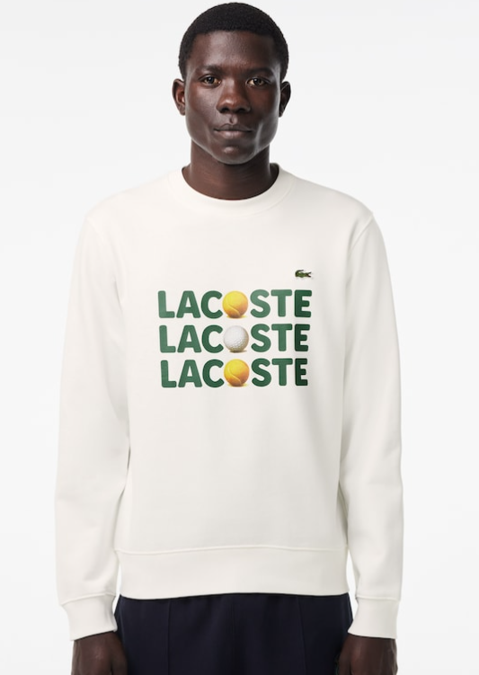 Off white crew neck sweater Lacoste - SH7421/70V