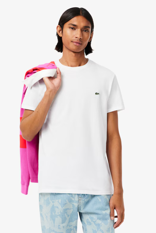 White crew neck  cotton T-shirt Lacoste - TH6709-51/001