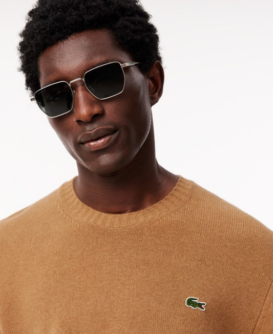 Brown woolen crew neck pullover Lacoste - AH2916-43/SIX