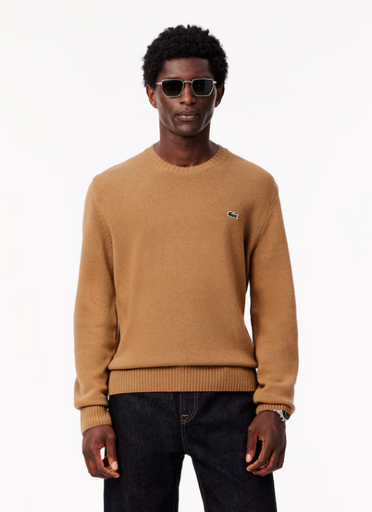 Brown woolen crew neck pullover Lacoste - AH2916-43/SIX