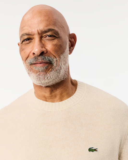 Offwhite woolen crew neck pullover Lacoste - AH2916-43/XFJ