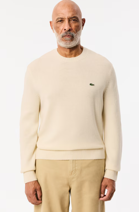 Offwhite woolen crew neck pullover Lacoste - AH2916-43/XFJ