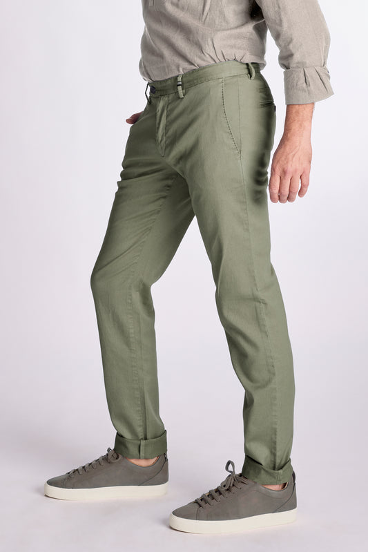 Groene katoenen regular fit broek Zilton - Magnus-A 32/580