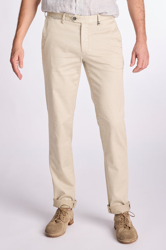 Offwhite katoenen regular fit broek Zilton - Magnus-A 32/112