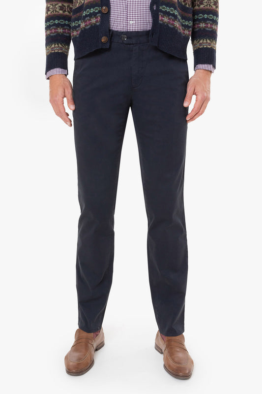 Navy cotton regular fit trousers Magnus Zilton - 17/393