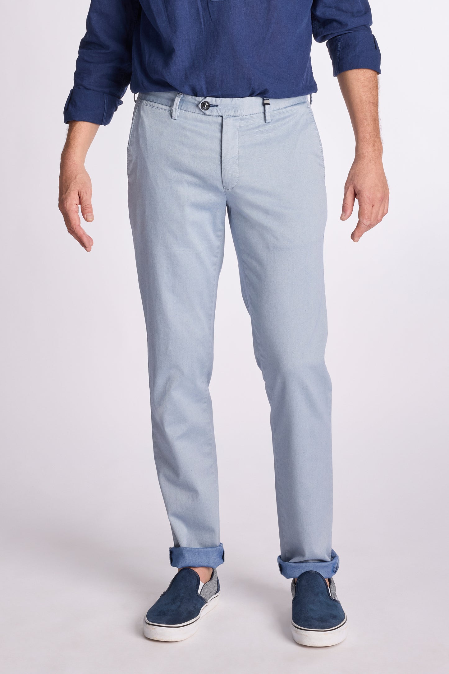 Lichtblauwe katoenen regular fit broek Zilton - Magnus-P 40/140