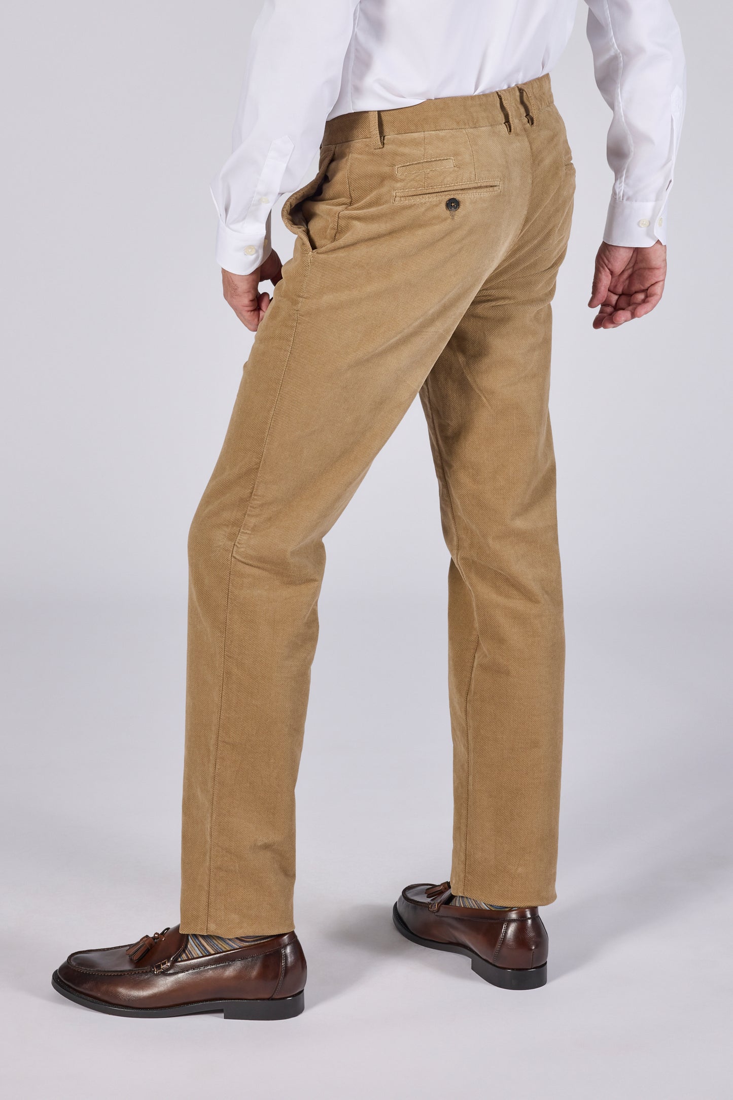 Beige corduroy moleskin regular fit trousers Zilton - Magnus-P 50/412