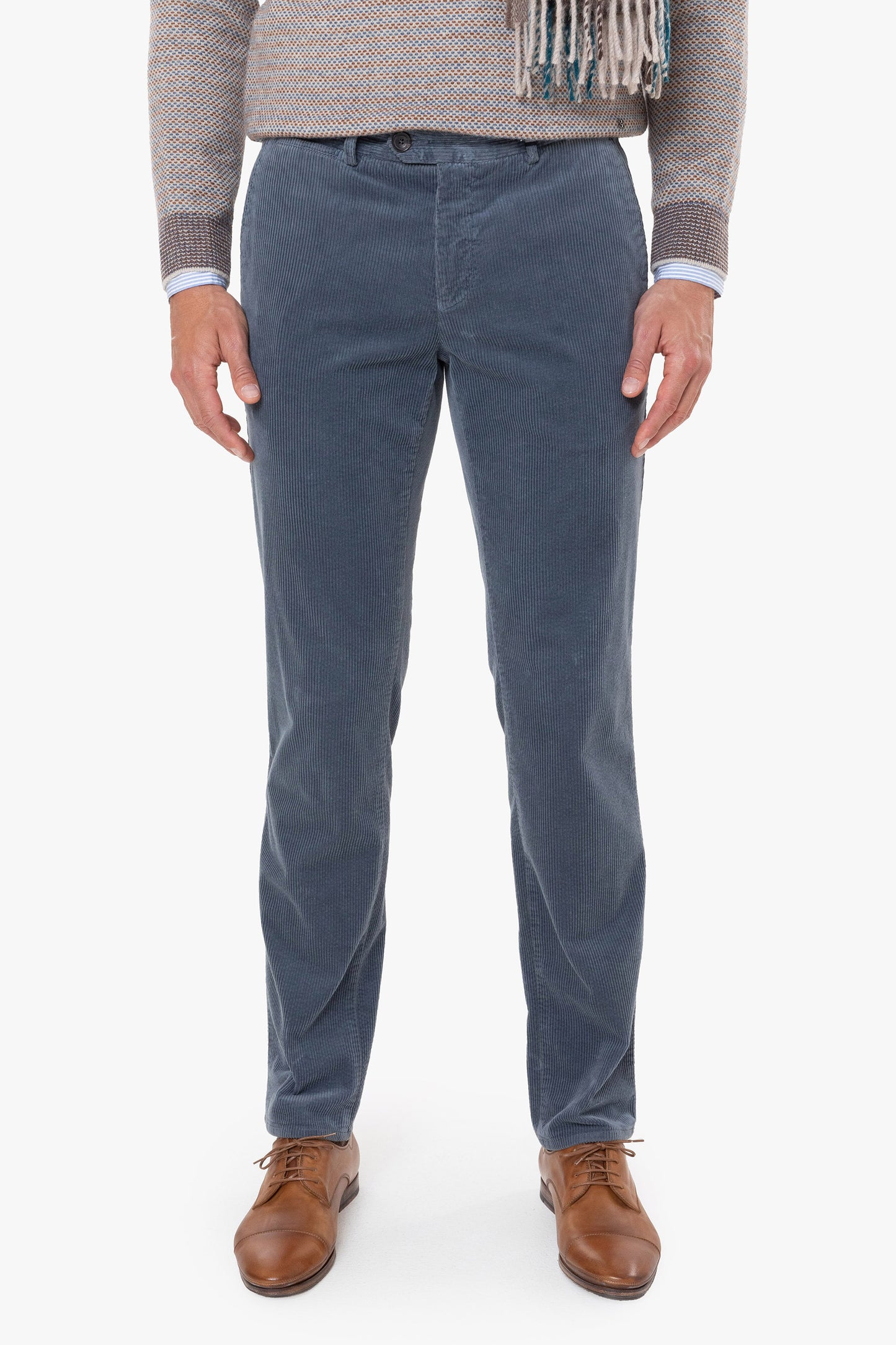 Blue corduroy regular fit trousers Magnus Zilton - 55/312