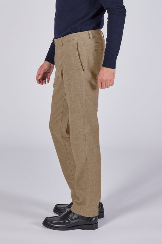 Donkerbeige katoenen regular fit broek Zilton - Magnus 38/434